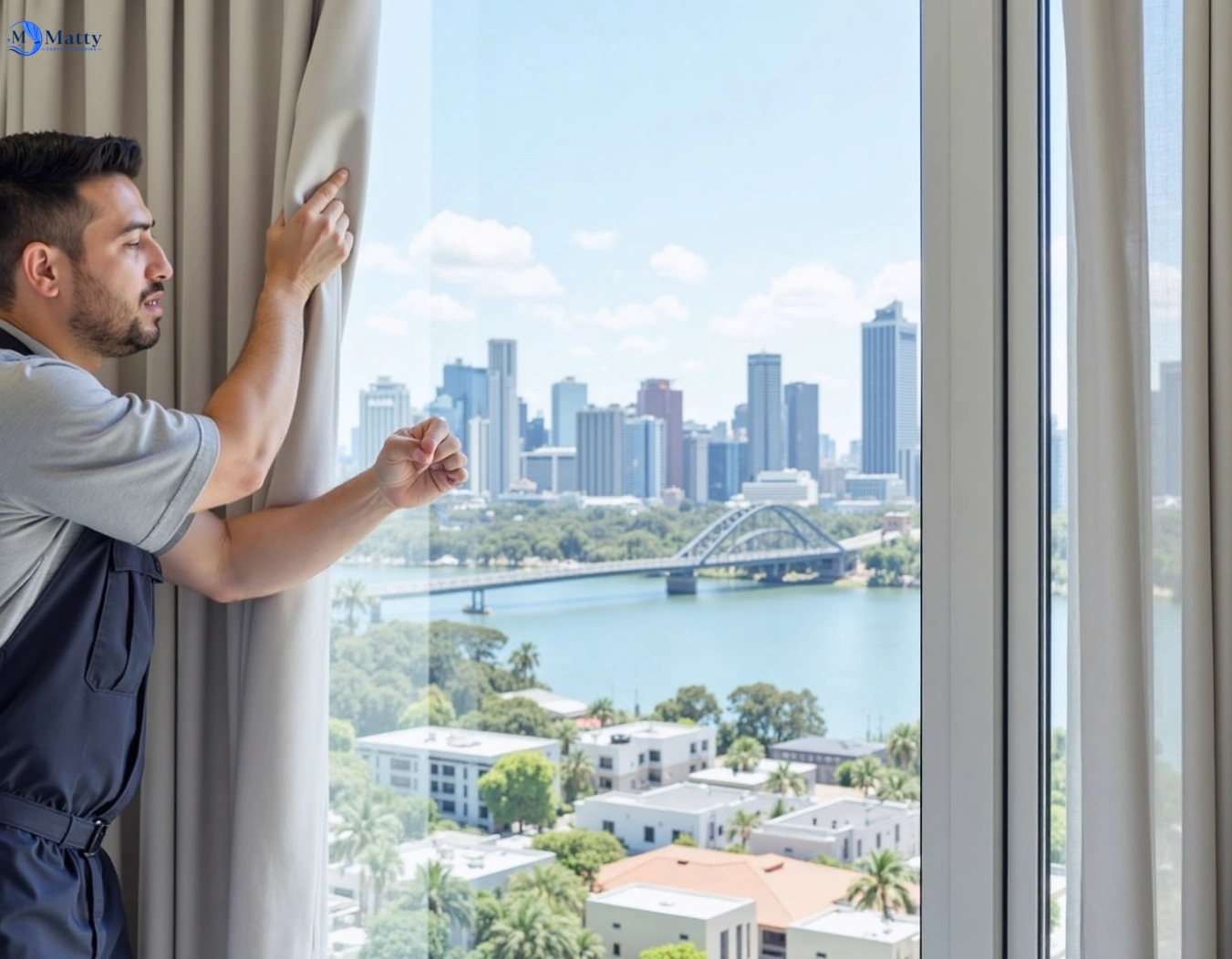 Professional curtain steam cleaning service longueville-nsw QLD by Matty Curtain Cleaning